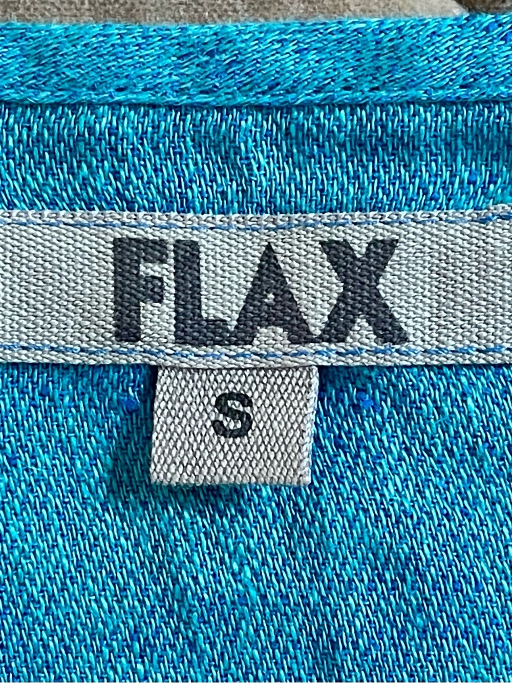 FLAX Size S 100% Linen Long Cardigan Duster Blue Lithuania - Picture 6 of 7
